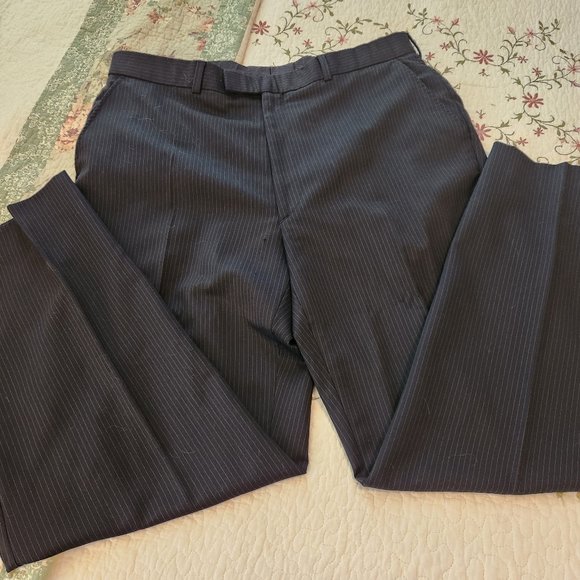 MEN'S PERRY ELLIS PORTFOLIO BLACK PINE STRIPPED PANTS SIZE 36 S - Picture 4 of 9